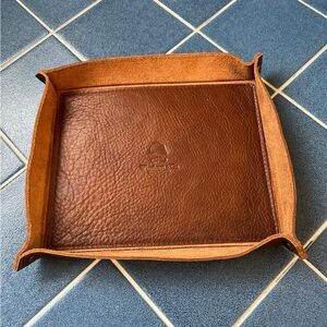 New Wheelmen & Co Brown Cognac Leather Tray Dump Coin catch Valet